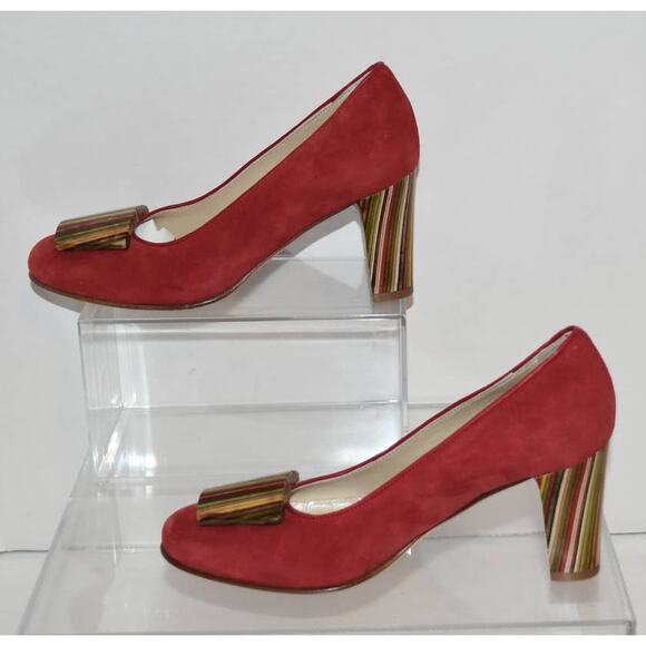 VGUC  Womens Designer Italian Suede Pumps - Picture 4 of 8